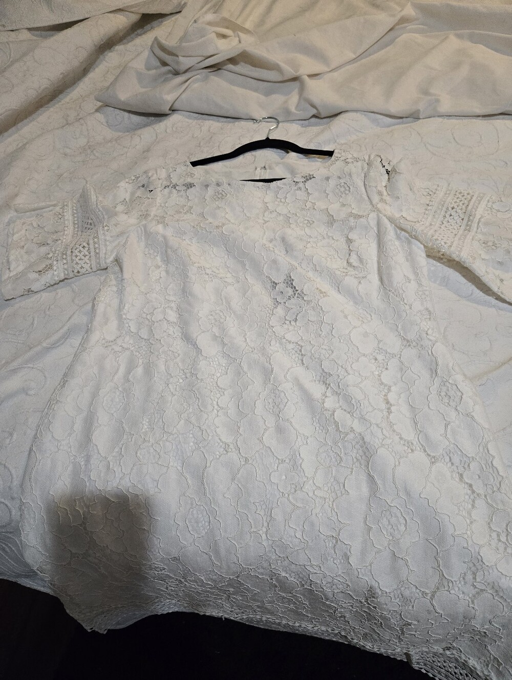 Ralph Lauren White Lace Floral Lace Dress